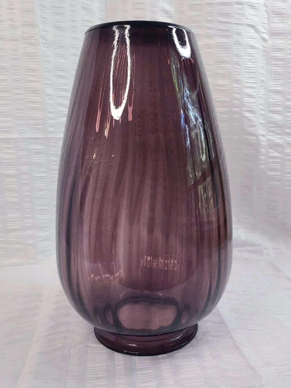 Vintage Anchor Hocking Amethyst Plum Purple Optic Rib 12.5